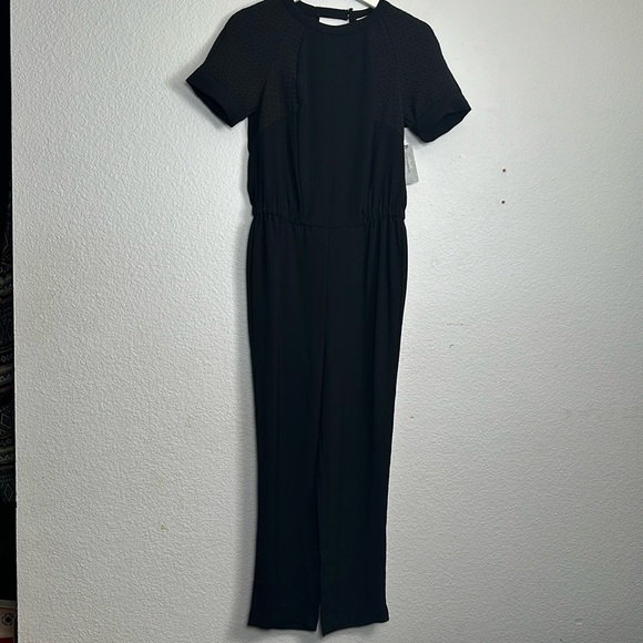Anthropologie Allegory Textured Jumpsuit Black Womens Size XS Petite NWT - Picture 2 of 16
